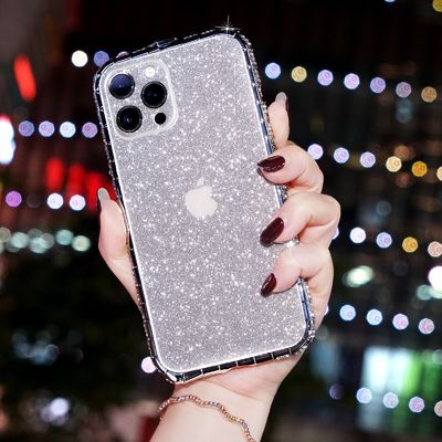 Luxe Glitter Bling Diamond Transparent Soft Phone Case Voor iPhone 14 13 12 Pro Max 11 XS XR 8 Plus