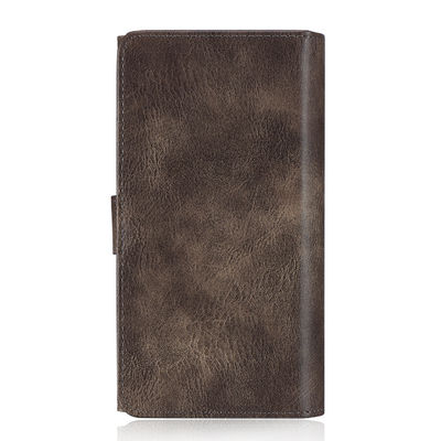 De schokbestendige Pu-Gevallen van de Leertelefoon Dirtproof Flip Card Holder Wallet