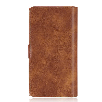 De schokbestendige Pu-Gevallen van de Leertelefoon Dirtproof Flip Card Holder Wallet