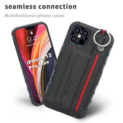Lanyard Strap Leather Phone Cases voor Iphone 14 13 Scratchproof