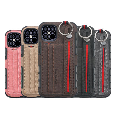 Lanyard Strap Leather Phone Cases voor Iphone 14 13 Scratchproof