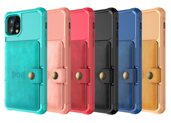OEM de Portefeuillegeval van het Telefoonleer Schokbestendige Magsafing-Kaarthouder voor Iphone 14