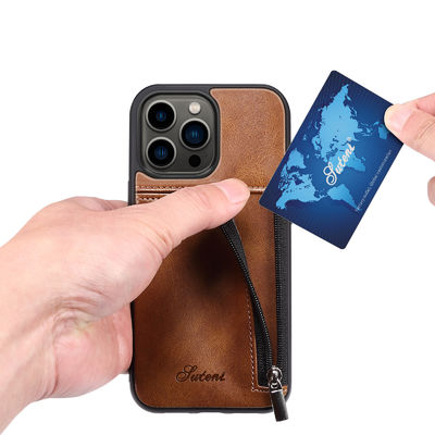 Echt van de de Gevallenluxe van de Leertelefoon Modern de Portefeuillegeval van Iphone