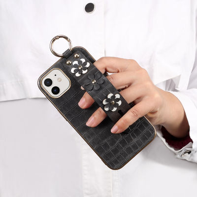 Aangepast LG-Pu van Telefoongevallen Leer Schokbestendig Lanyard Strap