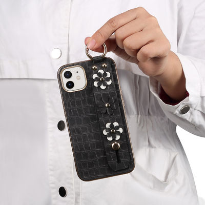 Aangepast LG-Pu van Telefoongevallen Leer Schokbestendig Lanyard Strap