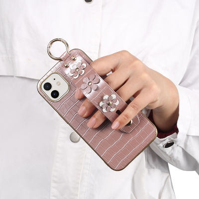 Aangepast LG-Pu van Telefoongevallen Leer Schokbestendig Lanyard Strap
