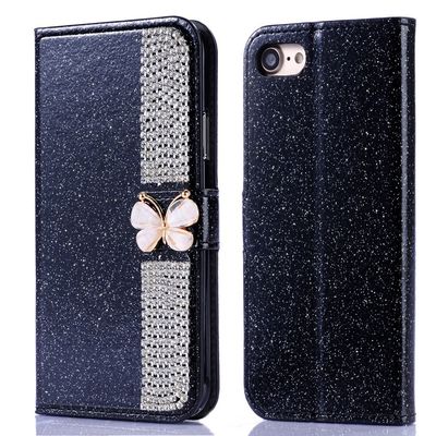 Flash Powder Elektroplated Diamond Inlay Phone Case Voor Iphone Xr Xs 11 12 13 14 Pro Max Cell Cover