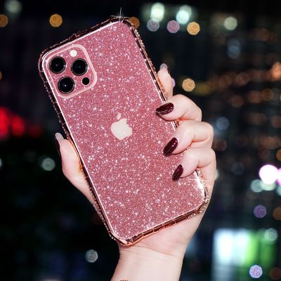 Luxe Glitter Bling Diamond Transparent Soft Phone Case Voor iPhone 14 13 12 Pro Max 11 XS XR 8 Plus