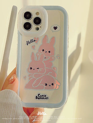 Slim schokbestendig telefoonhoesje Pink Rabbit Iphone 15 Apple Phone Hoesje