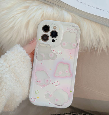 Slim schokbestendig telefoonhoesje Pink Rabbit Iphone 15 Apple Phone Hoesje