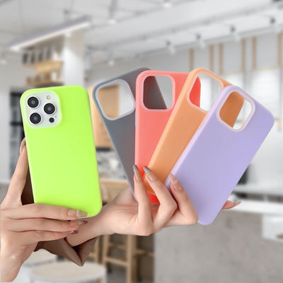Eenvoudige Ins Jelly Liquid Silicone Phone Case Voor Apple 14 Promax IPhone 15 Volledig Pakket
