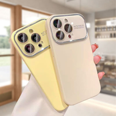 Grote venster schokbestendige telefoonhoesjes voor Iphone 15 Liquid Silicone Phone Full Cover